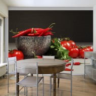 Papier peint  Tomates et piments rouges