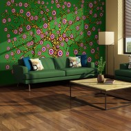 Papier peint  abstraction arbre (vert)