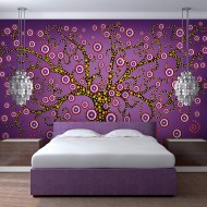 Papier peint  abstraction arbre (violet)