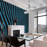 Papier peint  Zebra pattern (turquoise)