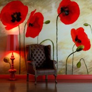 Papier peint  Coquelicots peints à lacrylique