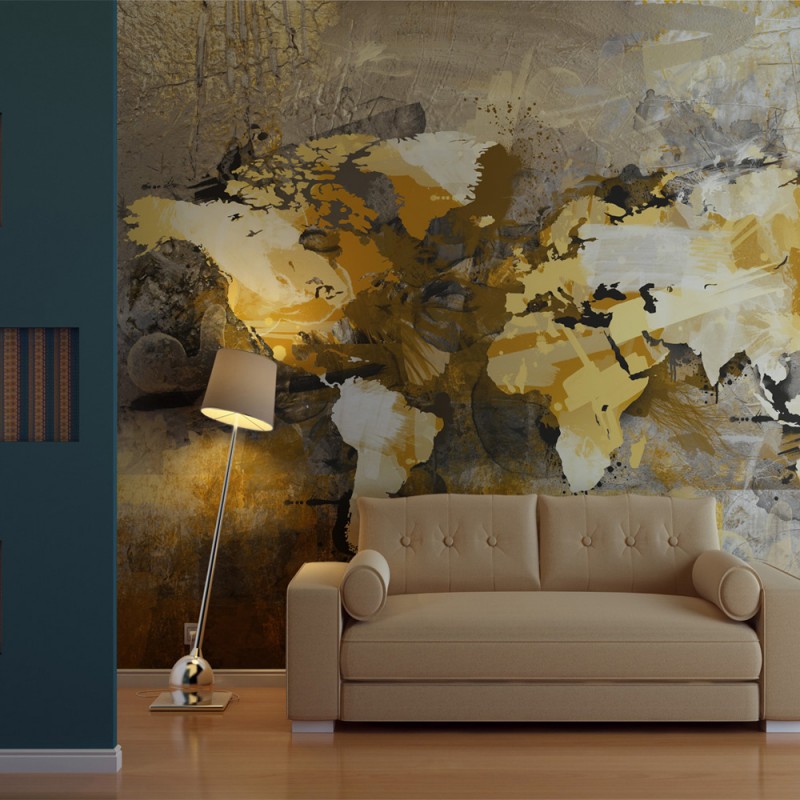 Papier Peint Artistic Map Of The World Beaux Meubles Pas Chers