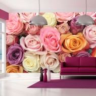 Papier peint  Roses pastels