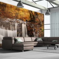 Papier peint XXL  Autumn landscape waterfall in forest