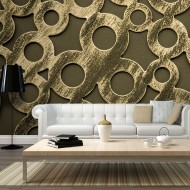 Papier peint XXL  Cercles en bronze