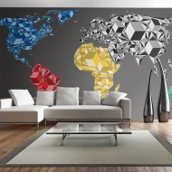 Papier peint XXL  Map of the World  colorful solids