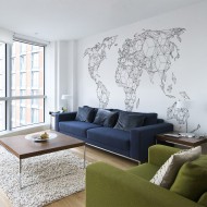 Papier peint XXL  Map of the World  white solids