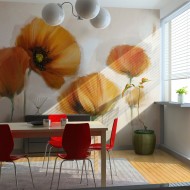 Papier peint  poppies  vintage