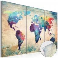 Tableau sur verre acrylique  Rainbow Map [Glass]