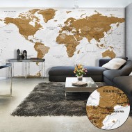 Papier peint XXL  World Map White Oceans II