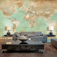 Papier peint XXL  Turquoise World Map II