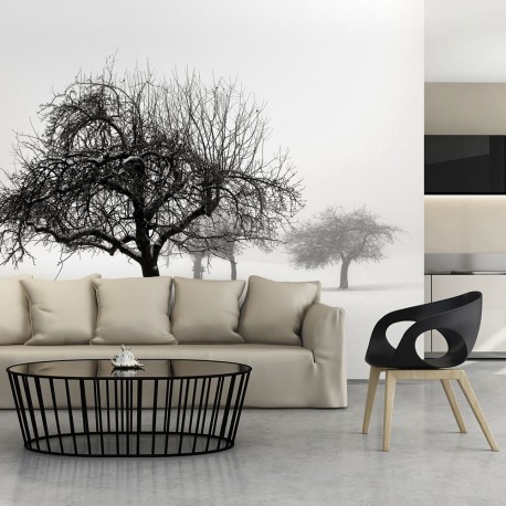 Papier peint  hiver  arbres
