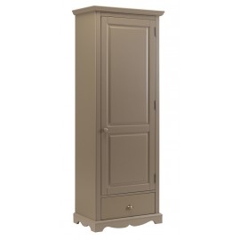 Armoire Bonnetière Taupe Style Anglais 4 Niches L 70 H 186 P 42 cm