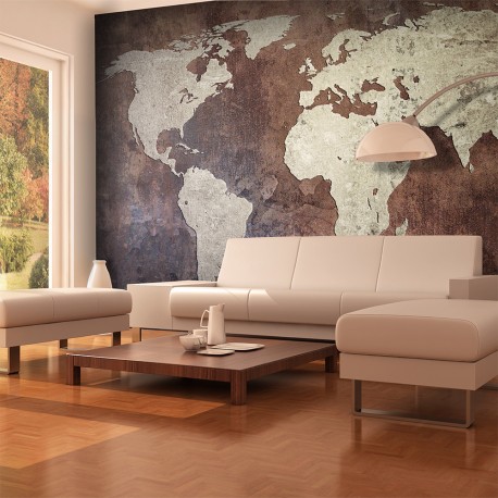 Papier peint  continents de fer