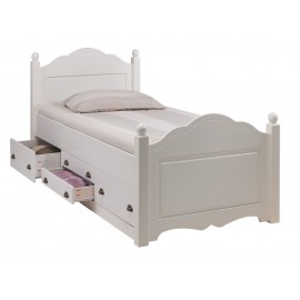 Lit Enfant Blanc 4 Tiroirs 90 x 190 cm