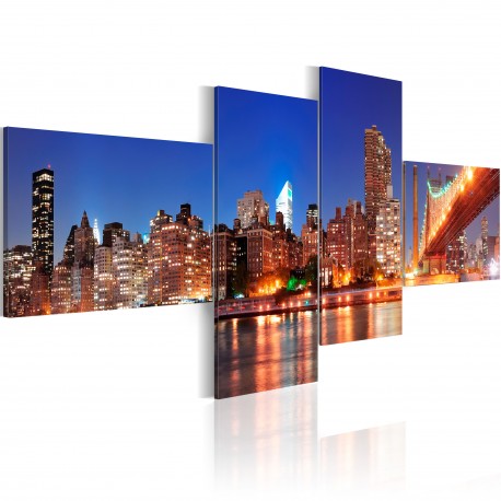 Tableau  Panorama de nuit  New York