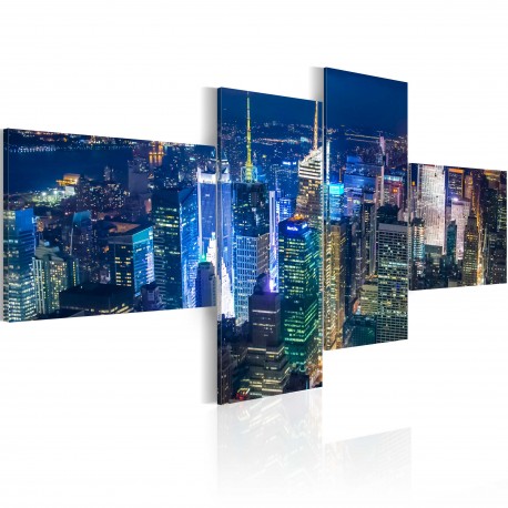 Tableau  New York en couleur indigo