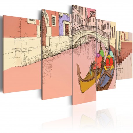 Tableau  Romantic gondolas  5 pieces