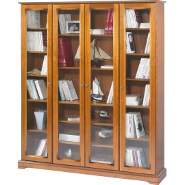Bibliothèque 4 Portes Largeur 159 cm Merisier