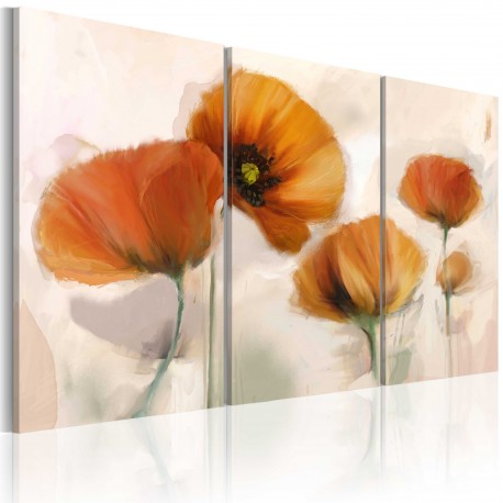 Tableau  Coquelicots artistiques  triptyque