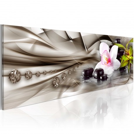 Tableau  Zen composition orchid, bamboo and stones