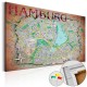Tableau en liège  Hamburg [Cork Map]