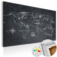 Tableau en liège  Travel broadens the Mind [Cork Map]