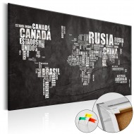 Tableau en liège  Mundo Negro [Cork Map]