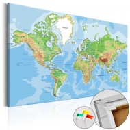 Tableau en liège  World Geography [Cork Map]