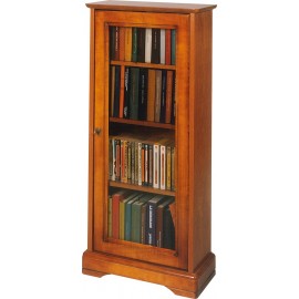 Vitrine 1 Porte Vitrée plaquée Merisier 6 Niches L 49.4 H 105.8 P 21.5 cm