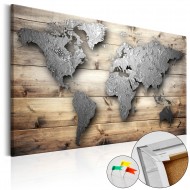 Tableau en liège  Silver World [Cork Map]