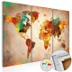 Tableau en liège  Painted World [Cork Map]