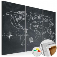 Tableau en liège  Travel broadens the mind (triptych) [Cork Map]
