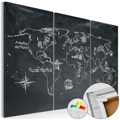 Tableau en liège  Geography lesson [Cork Map]