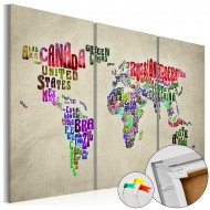 Tableau en liège  Colorful Countries [Cork Map]