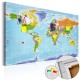 Tableau en liège  World Map Countries Flags [Cork Map]