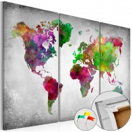 Tableau en liège  Diversity of World [Cork Map]