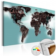 Tableau en liège  Subtlety of the World [Cork Map]