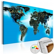 Tableau en liège  Blue World [Cork Map]