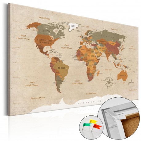 Tableau en liège  Beige Chic [Cork Map]