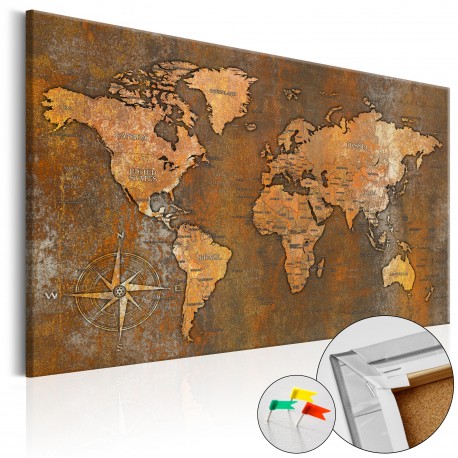 Tableau en liège  Rusty World [Cork Map]