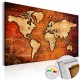 Tableau en liège  Amber World [Cork Map]