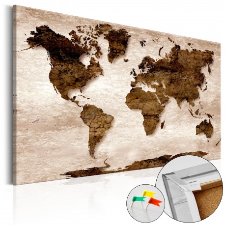 Tableau en liège  The Brown Earth [Cork Map]
