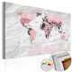 Tableau en liège  Pink Continents [Cork Map]