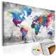 Tableau en liège  World Map Grey Style [Cork Map]