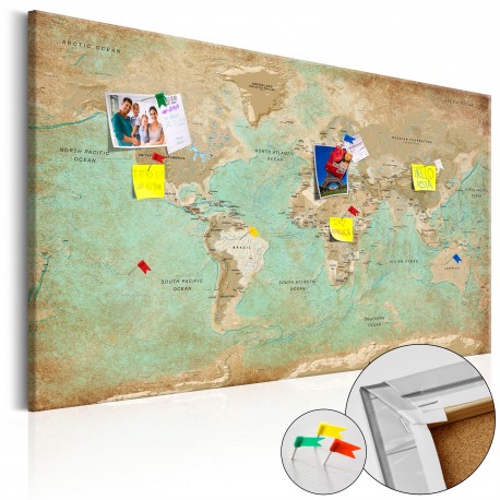 Tableau en liège  Voyage céladon [Cork Map]