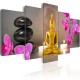 Tableau  Golden Buddha and orchids