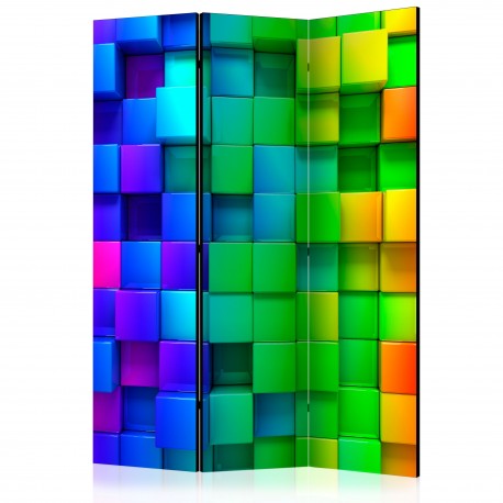 Paravent 3 volets  Colourful Cubes [Room Dividers]