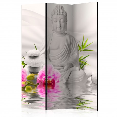 Paravent 3 volets  Buddha and Orchids [Room Dividers]
