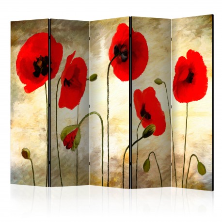 Paravent 5 volets  Golden Field of Poppies II [Room Dividers]